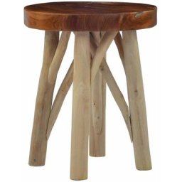 Tabouret Style Contemporain Tabouret de Salon Marron Bois de teck 18522 - Brun