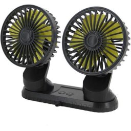 Ventilateur de Voiture 5W Alimente par usb Multi-angle Rotatif Double Tete 3 Vitesses abs