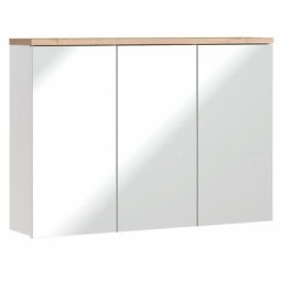 Cabinet miroir de salle de bain - h 69 x l 100 x p 20 cm - Cintra White - Livraison gratuite - Beige