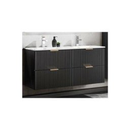 Ensemble meuble double vasques 120 cm - Georgia Black - Livraison gratuite - Noir
