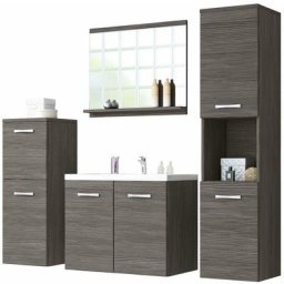Ensemble de salle de bain Malo - 4 pièces - Gris