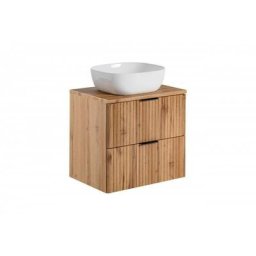 Ensemble meuble vasque à poser 60 cm en bois - Georgia Oak - Livraison gratuite - Beige