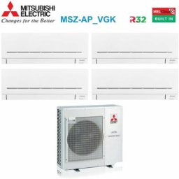 Mitsubishi Electric Quadri Split Inverter Air Conditioner Series Ap-Vgk 5+5+5 Avec Mxz-4f80vf R-32