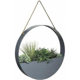 Atmosphera - Plantes artificielles avec suspension en métal - d 44 x p 6,3 cm - Gris - Livraison