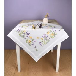 Nappe à broder « lavande et papillons »