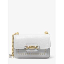 MICHAEL Michael Kors Grand sac porté épaule Heather clouté en cuir effet crocodile en relief