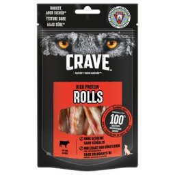 Friandises Crave Protein pour chien : 25 % de remise ! - 8 x 50 g, rolls bœuf