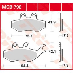 TRW Lucas Brake pad MCB796