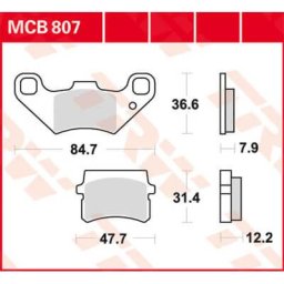 TRW Lucas Brake pad MCB807