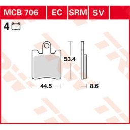 TRW Lucas Brake pad MCB706