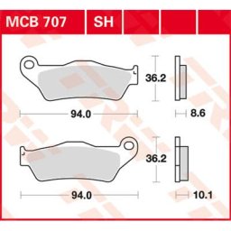 TRW Lucas Brake pad MCB707
