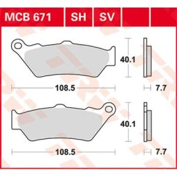 TRW Lucas Brake pad MCB671