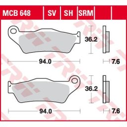 TRW Lucas Brake pad MCB648