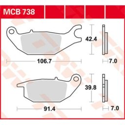 TRW Lucas Brake pad MCB738