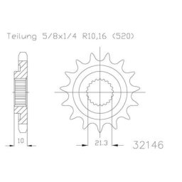Pinion de chaîne ESJOT, 12 dents