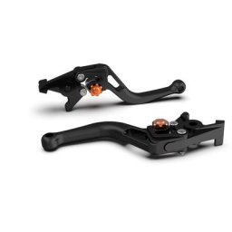 Levier d'embrayage LSL BOW L35R, perle courte et noire soufflée/orange