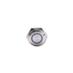 HIGHSIDER Pushbutton acier inoxydable avec anneau lumineux LED dans différentes couleurs (M12), pièce, rouge-argent