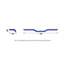 LSL Superbike plat LN1/22,0 mm, chrome pour BMW, argent