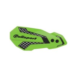 POLISPORT Protège-mains MX Flow vert / blanc - Kawasaki KX250F / 450F, taille 10 mm