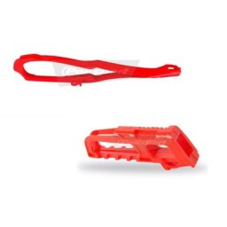 POLISPORT Kit guide chaîne + patin de bras oscillant rouge Honda