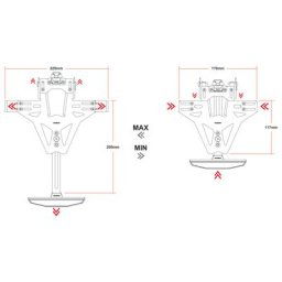 HIGHSIDER AKRON-RS PRO pour Ducati Monster, incl. éclairage des plaques d’immatriculation, noir