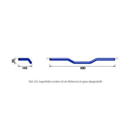 Le guidon LM1/BMW LM1/BMW LSL Steel, KTL noir