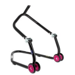 Bihr Béquille avant sous té Home Track noir mat roues rose