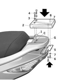 SHAD TOP MASTER KYMCO XCITING 500 R/ABS Ajustement topcase, noir