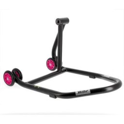 Bihr Béquille monobras droite Home Track noir mat roues rose