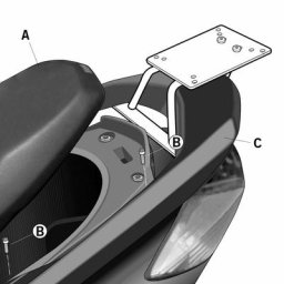 SHAD TOP MASTER YAMAHA CYGNUS 125 Ajustement topcase, noir, taille 25 cm