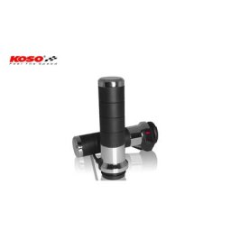 KOSO poignées chauffées Titan-X pour Harley Davidson avec commutateur intégré, chrome, argent