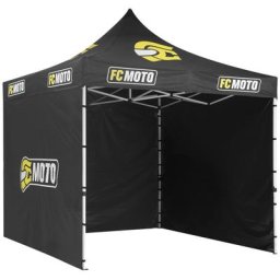 FC-Moto 2.0 3 x 3 m Tente en acier avec parois latérales, noir