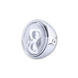 HIGHSIDER 7 pouces LED phare SANTA FE TYP 8 avec TFL, éclairage de pliage, argent
