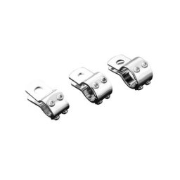 HIGHWAY HAWK Footrest ensemble pinces TECH GLIDE, 3 pièces, argent