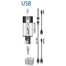 Chargeur USB OPTIMATE avec moniteur de batterie, plug SAE (no 100), 2400mA