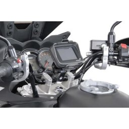 SW-Motech Support GPS antichoc pour guidon - Gris. Poli. Pour Ø 22 mm guidon., argent