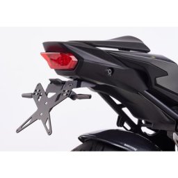 Kit de support de plaque d’immatriculation PROTECH comprenant réflecteur et plaque légère en acier inoxydable / aluminium enduit de poudre noir