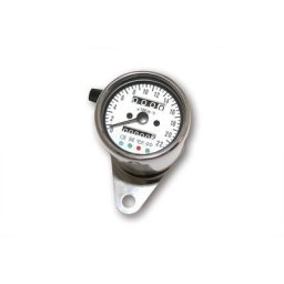 Compteur de vitesse en acier inoxydable, 1400 RPM, í ̃ 60 mm, cadran blanc, blanc éclairant, argent