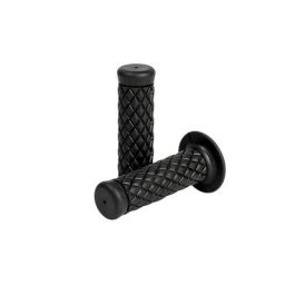 HIGHWAY HAWK Grips, style café, noir pour 22 mm (7/8) guidon sans montage de poignée d’accélérateur