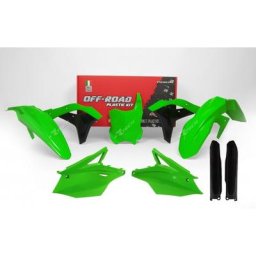 Race Tech Kit plastique vert fluo/noir Kawasaki KX250F