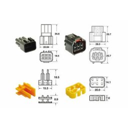 Bihr Jeu de connectiques 6 voies Série 090 FRKW type origine - 5 jeux complets