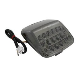 SHIN YO LED feu arrière, verre teinté et réflecteur chromé, HARLEY-DAVIDSON V-Rod 02-08, noir