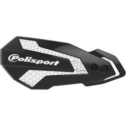 POLISPORT Protège-mains MX Flow noir / blanc - Honda CRF450R / RX, taille 10 mm