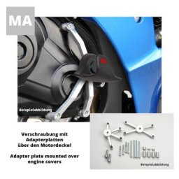 Pièce de rechange LSL pour Crash-Pad Kit 550K107.1, KAWASAKI ZX-6R/RR, 05-06, argent
