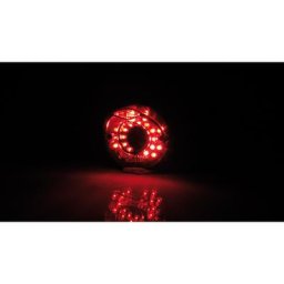 SHIN YO LED feu arrière MADISON, plaque de base ronde noire, verre teinté