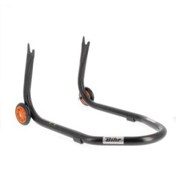 Bihr Béquille arrière Home Track fixe supports en ""V"" noir mat roues orange
