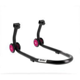 Bihr Béquille avant Home Track noir mat roues rose