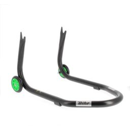 Bihr Béquille arrière Home Track fixe supports en ""V"" noir mat roues vert