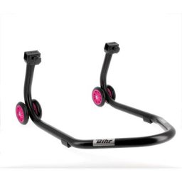 Bihr Béquille arrière Home Track supports en ""L"" noir mat roues rose