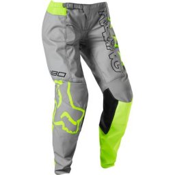 FOX 180 Skew Pantalon de motocross pour dames, gris-jaune, taille M 32 pour Femmes